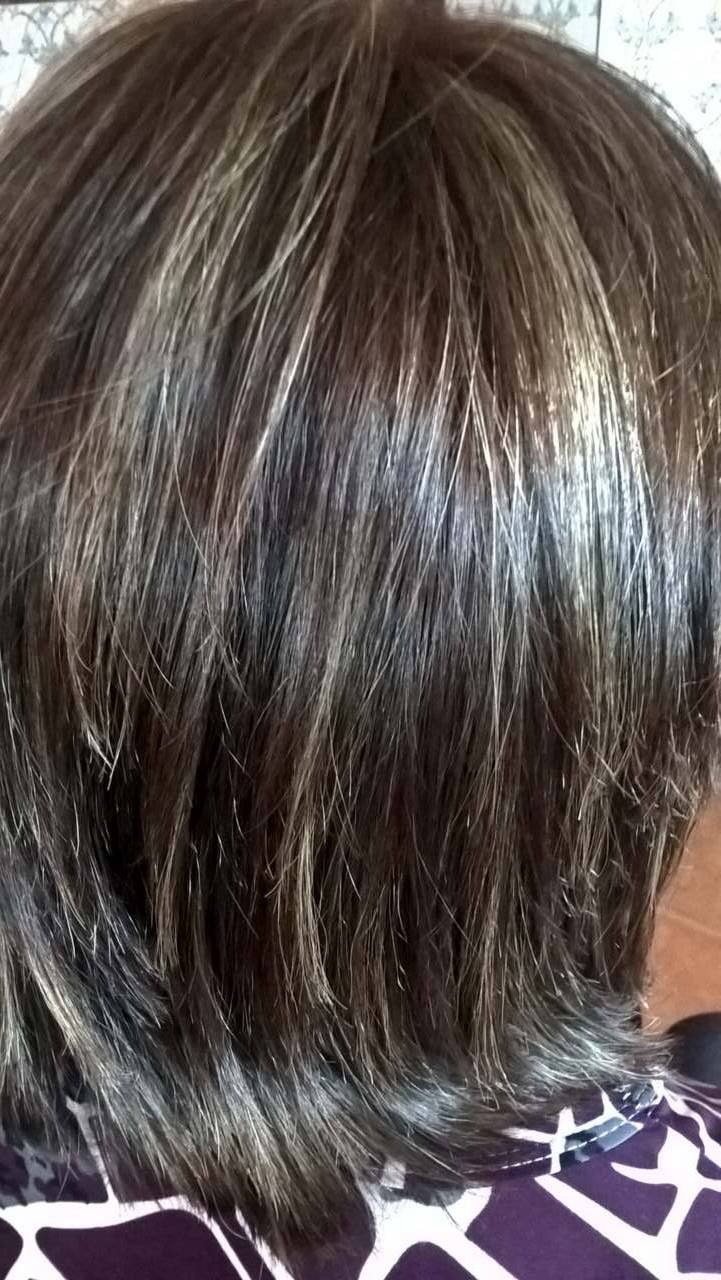 Madeixas de cor depois